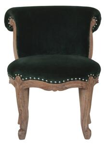 Cuzco Velvet Accent Chair In Emerald Green And Sunbleach