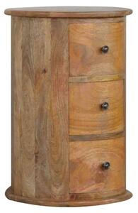 Coaster Wooden Drum Chest Of Drawers In Oak Ish With 3 Drawers