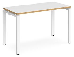 Arkos 1200mm Computer Desk In White And Oak With White Legs