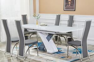 Axara Large Extending Grey Dining Table 6 Chicago Grey Chairs