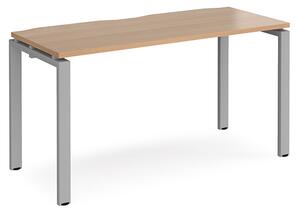 Arkos 1400mm Wooden Computer Desk In Beech With Silver Legs