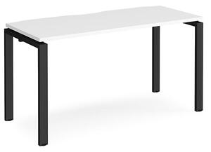 Arkos 1400mm Wooden Computer Desk In White With Black Legs