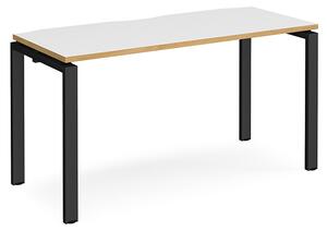 Arkos 1400mm Computer Desk In White And Oak With Black Legs