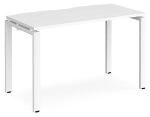 Arkos 1200mm Wooden Computer Desk In White With White Legs