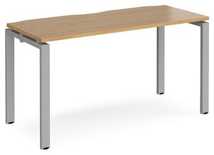 Arkos 1400mm Wooden Computer Desk In Oak With Silver Legs