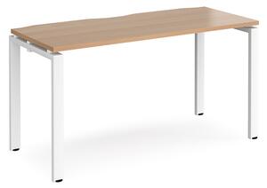 Arkos 1400mm Wooden Computer Desk In Beech With White Legs