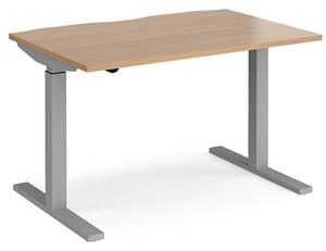 Elev 1200mm Electric Height Adjustable Desk In Beech And Silver