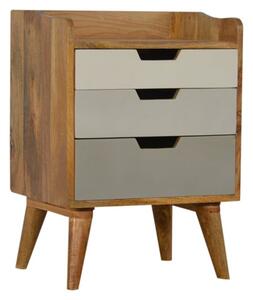 Nobly Wooden Gradient Bedside Cabinet In Grey And White