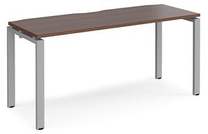 Arkos 1600mm Wooden Computer Desk In Walnut With Silver Legs