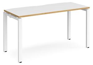 Arkos 1400mm Computer Desk In White And Oak With White Legs