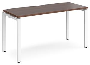 Arkos 1400mm Wooden Computer Desk In Walnut With White Legs