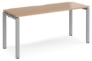 Arkos 1600mm Wooden Computer Desk In Beech With Silver Legs