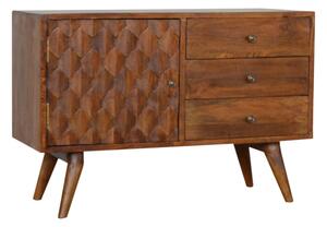 Tufa Wooden Pineapple Carved Sideboard In Chestnut