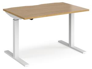 Elev 1200mm Electric Height Adjustable Desk In Oak And White