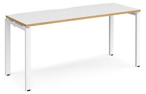 Arkos 1600mm Computer Desk In White And Oak With White Legs