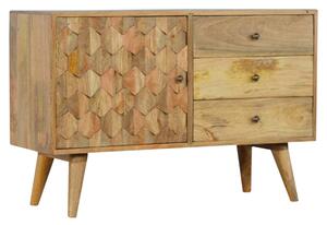 Tufa Wooden Pineapple Carved Sideboard In Oak Ish