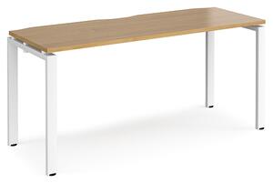 Arkos 1600mm Wooden Computer Desk In Oak With White Legs