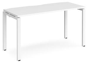 Arkos 1400mm Wooden Computer Desk In White With White Legs