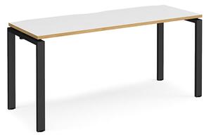 Arkos 1600mm Computer Desk In White And Oak With Black Legs