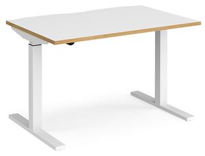 Elev 1200mm Electric Height Adjustable Desk In White And Oak