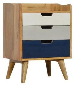 Nobly Wooden Gradient Bedside Cabinet In Navy Blue And White