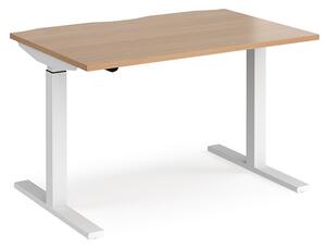 Elev 1200mm Electric Height Adjustable Desk In Beech And White