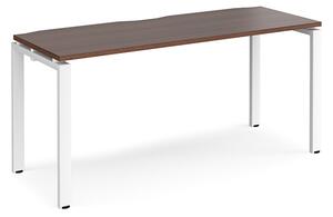 Arkos 1600mm Wooden Computer Desk In Walnut With White Legs