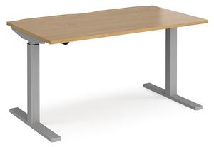 Elev 1400mm Electric Height Adjustable Desk In Oak And Silver