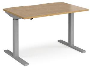 Elev 1200mm Electric Height Adjustable Desk In Oak And Silver