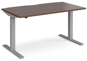 Elev 1400mm Electric Height Adjustable Desk In Walnut And Silver