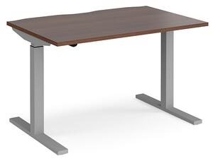 Elev 1200mm Electric Height Adjustable Desk In Walnut And Silver