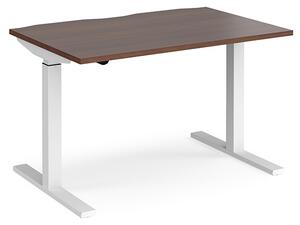 Elev 1200mm Electric Height Adjustable Desk In Walnut And White