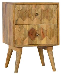 Tufa Wooden Pineapple Carved Bedside Cabinet In Oak Ish