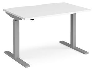 Elev 1200mm Electric Height Adjustable Desk In White And Silver