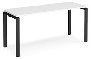 Arkos 1600mm Wooden Computer Desk In White With Black Legs