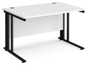 Melor 1200mm Cable Managed Computer Desk In White And Black