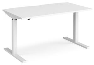 Elev 1400mm Electric Height Adjustable Desk In White