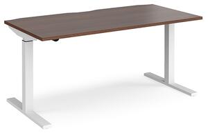 Elev 1600mm Electric Height Adjustable Desk In Walnut And White