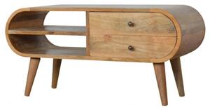 Vary Wooden Circular TV Stand In Oak Ish