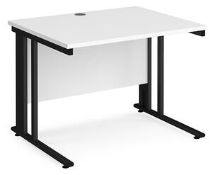 Melor 1000mm Cable Managed Computer Desk In White And Black