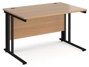 Melor 1200mm Cable Managed Computer Desk In Beech And Black