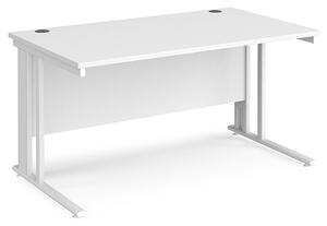 Melor 1400mm Cable Managed Wooden Computer Desk In White