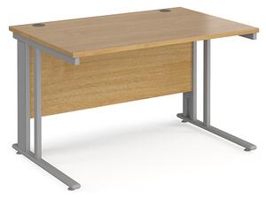 Melor 1200mm Cable Managed Computer Desk In Oak And Silver