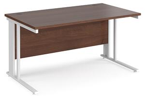 Melor 1400mm Cable Managed Computer Desk In Walnut And White
