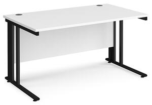 Melor 1400mm Cable Managed Computer Desk In White And Black