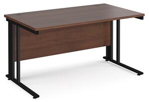 Melor 1400mm Cable Managed Computer Desk In Walnut And Black