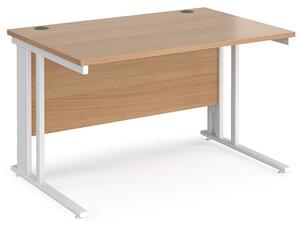 Melor 1200mm Cable Managed Computer Desk In Beech And White