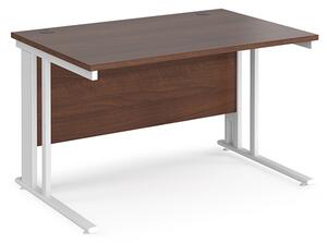 Melor 1200mm Cable Managed Computer Desk In Walnut And White