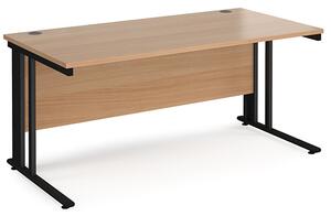 Melor 1600mm Cable Managed Computer Desk In Beech And Black