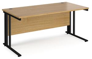 Melor 1600mm Cable Managed Computer Desk In Oak And Black